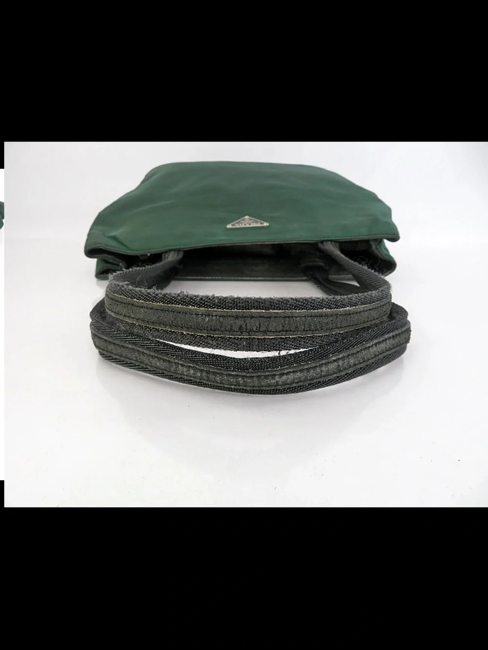 Prada Dark Green Nylon Shoulder Tote
